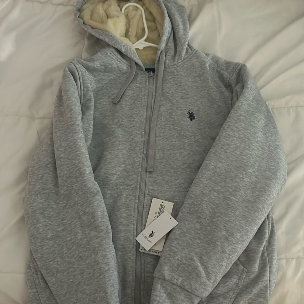 U.S POLO feel dry fleece zip up sweatshirt